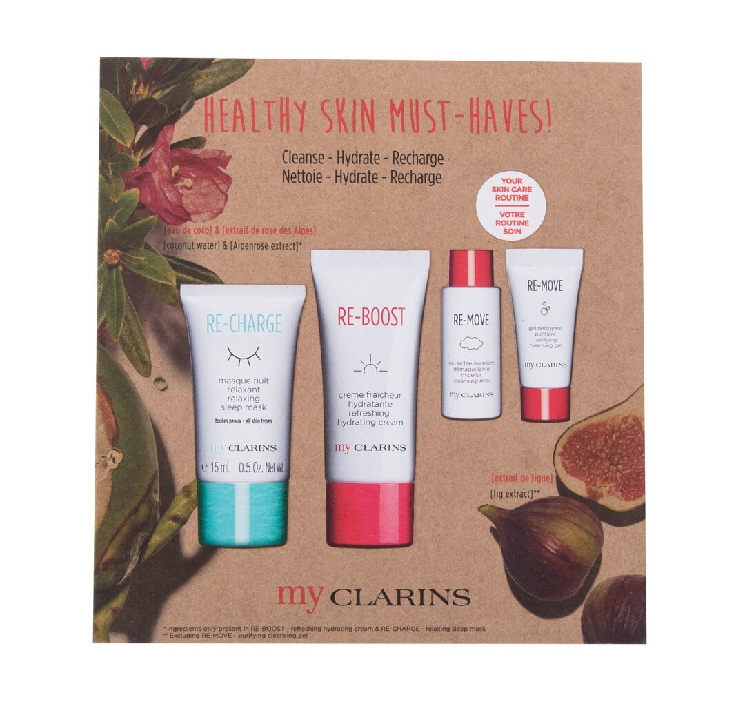 Komplekt Clarins Healthy Skin Must-Haves: öine näomask, 15 ml + näokreem, 30 ml + näopesuvahend, 5 ml + näopuhastusvahend, 10 ml цена и информация | Näokreemid | hansapost.ee