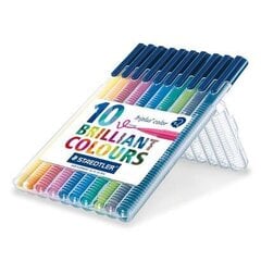 Фломастеры 10v Triplus Color, пластиковый пенал Staedtler / 10 цена и информация | Принадлежности для рисования, лепки | hansapost.ee