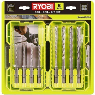 Betoonipuuride komplekt (8tk.) RAK08SDS2 5132004209 RYOBI цена и информация | Käsitööriistad | hansapost.ee