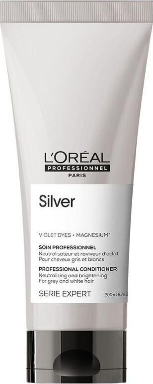 Kollaseid toone neutraliseeriv palsam hallidele ja blondidele juustele L’Oreal Professionnel Serie Expert Silver 200 ml hind ja info | Palsamid | hansapost.ee