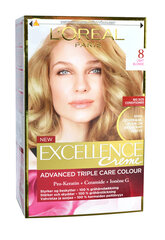 L'Oréal Paris Excellence CRÈME стойкая краска, 8 цена и информация | Краска для волос | hansapost.ee