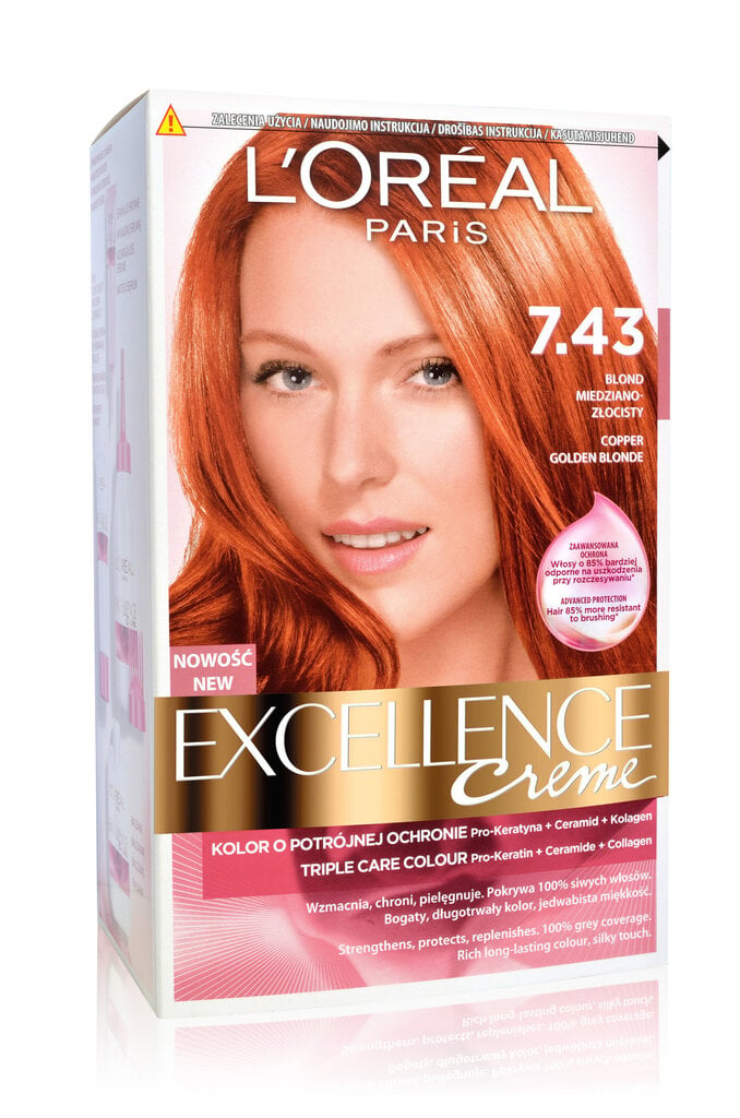 L'Oréal Paris Excellence CRÈME püsivärv, 7.43 цена и информация | Juuksevärvid | hansapost.ee