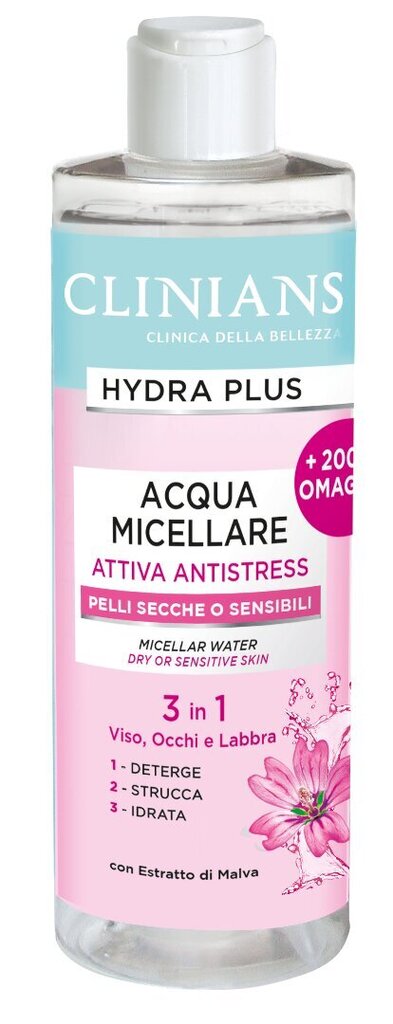 Clinians Hydra Plus mitsellaarvesi kuivale ja tundlikule näonahale 400 ml kaina ir informacija | Näopuhastusvahendid | hansapost.ee