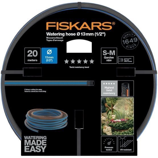 Aiavoolik Fiskars Q5, 13mm (1/2”) 20 m hind ja info | Niisutussüsteemid, kastmisvoolikud ja kastekannud | hansapost.ee