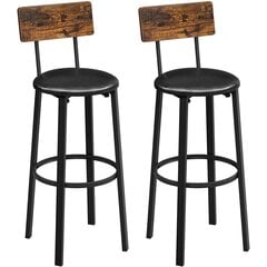 Набор из 2 барных стульев LBC069B81, коричневый/черный цена и информация | Стулья для кухни и столовой | hansapost.ee