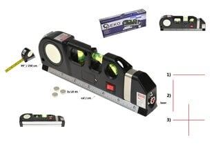 Multifunktsionaalne laserlood 190mm koos mõõdulindiga Geko hind ja info | Käsitööriistad | hansapost.ee