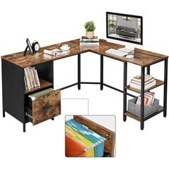 Угловой письменный стол LWD75X-1, коричневый/черный цена и информация | Компьютерные, письменные столы | hansapost.ee