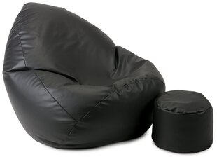 Кресло-мешок с пуфом Mega Comfort, черное цена и информация | Кресла-мешки и пуфы | hansapost.ee