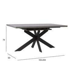 Söögilaud EDDY 160/200x90xH76cm, hall melamiin price and information | Kitchen tables, dining tables | hansapost.ee