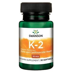 Пищевая добавка Swanson Vitamin K2 в капсулах, N30 цена и информация | Витамины и добавки для хорошего самочувствия | hansapost.ee