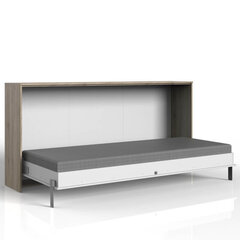 Шкаф-кровать Juist 90x200, белый/дуб цена и информация | Кровати | hansapost.ee