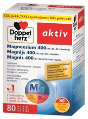 Maisto papildas Doppelherz Activ Magnesium 400+ Folsaure+B-Komplex, 80 tablečių hind ja info | Toidulisandid tervise edendamiseks | hansapost.ee