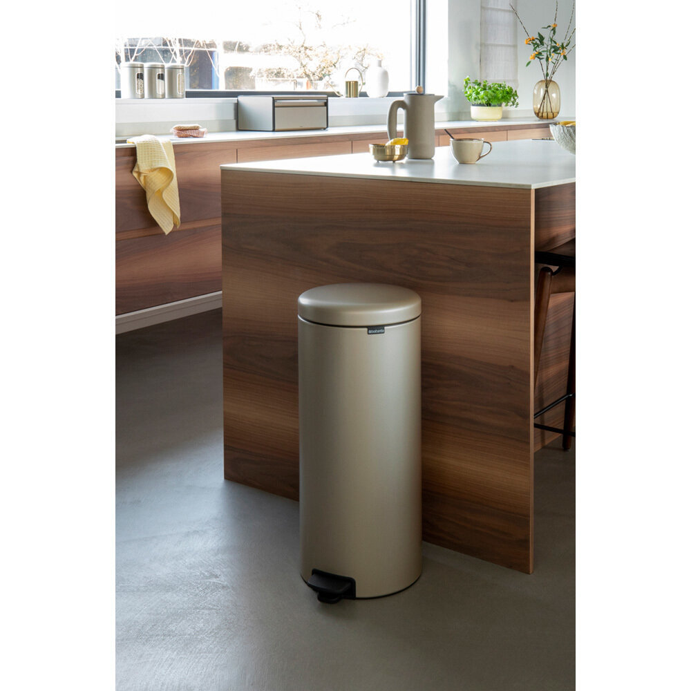 Brabantia NewIcon pedaaliga prügikast 30L, Champagne цена и информация | Prügikastid | hansapost.ee