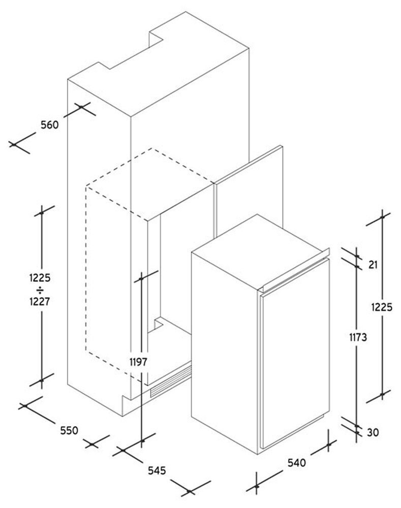 Candy CIL220NE, integreeritav jahekapp, maht 197 L, 123 cm цена и информация | Külmkapid-külmikud | hansapost.ee