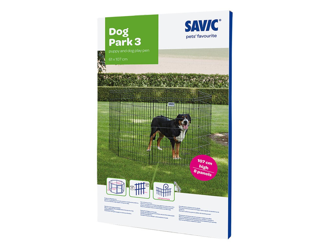 SAVIC DOG PARK 3 aedik 61 x 107 cm, tsink, 8 paneeli цена и информация | Transpordipuurid, -kotid ja aedikud | hansapost.ee