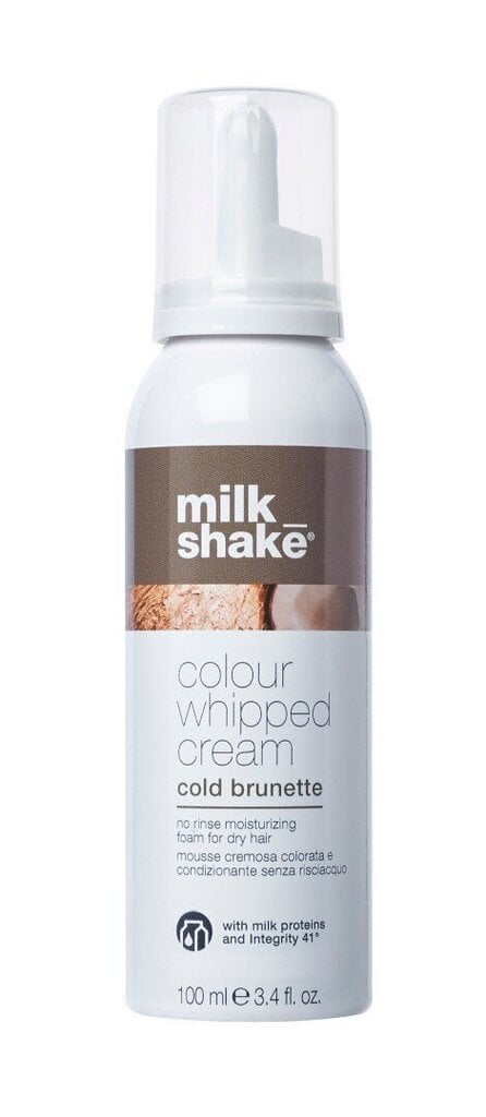 Milkshake COLOUR WHIPPED CREAM Juustesse jäetav kaitsev hooldusvaht kõikidele juuksetüüpidele 100 ml, Cold Brunette hind ja info | Juuksevärvid | hansapost.ee