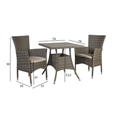 Aiamööblikomplekt Paloma laud ja 2 tooli (890325985)