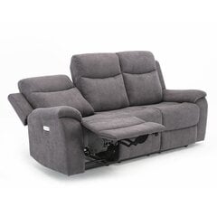 Diivan MILO 3-kohaline 209x96xH103cm, elektriline recliner, hall hind ja info | Home4You Elutoamööbel | hansapost.ee