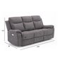 Diivan MILO 3-kohaline 209x96xH103cm, elektriline recliner, hall hind ja info | Diivanvoodid ja diivanid | hansapost.ee