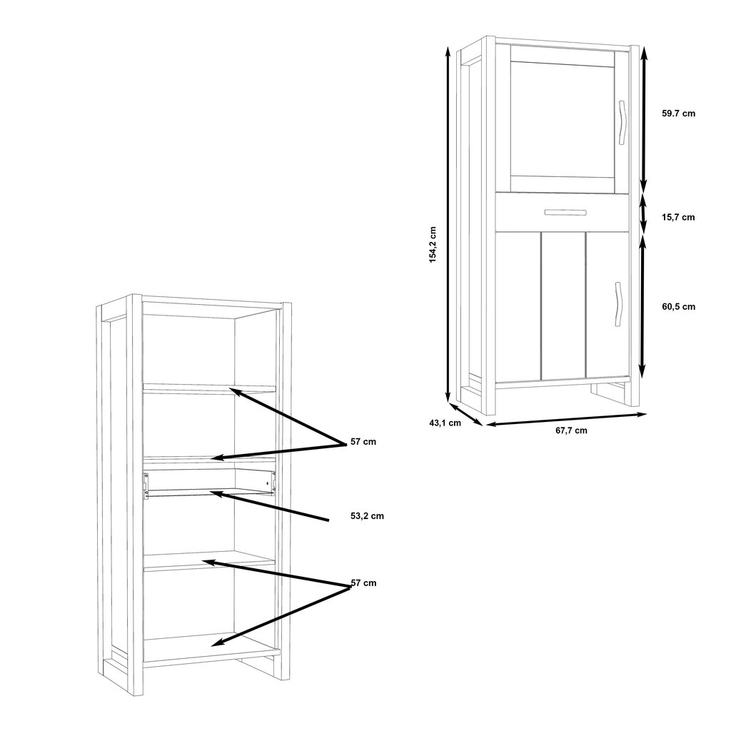 Vitriinkapp Note NTEV511, pruun/hall hind ja info | Vitriinid | hansapost.ee