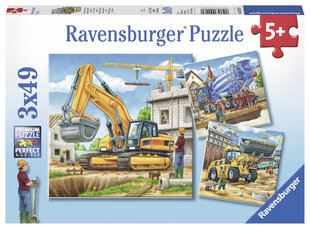 Ravensburger puzzle 3x49 tk. Suured töömasinad hind ja info | Pusled lastele ja täiskasvanutele | hansapost.ee