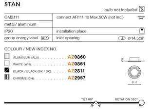 Sisseehitatud valgusti Azzardo Stan Black hind ja info | Süvistatavad LED valgustid | hansapost.ee