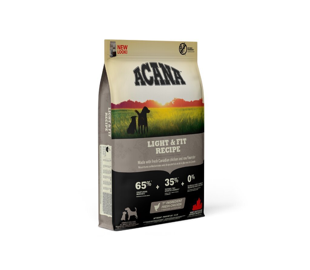 ACANA Light & Fit 11,4 kg цена и информация | Koerte kuivtoit ja krõbinad | hansapost.ee