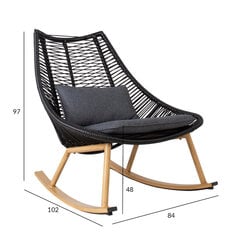 Кресло-качалка HELSINKI, 84x102xH97 см, черное цена и информация |  Садовые стулья, кресла, пуфы | hansapost.ee