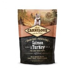 Беззерновой корм Carni Love Salmon & Turkey Puppy Large Breed для щенков крупных пород, 1.5 кг цена и информация | Сухой корм для собак | hansapost.ee