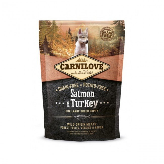 Carnilove Salmon & Turkey for Large Breed Puppies koeratoit 1,5 kg цена и информация | Koerte kuivtoit ja krõbinad | hansapost.ee