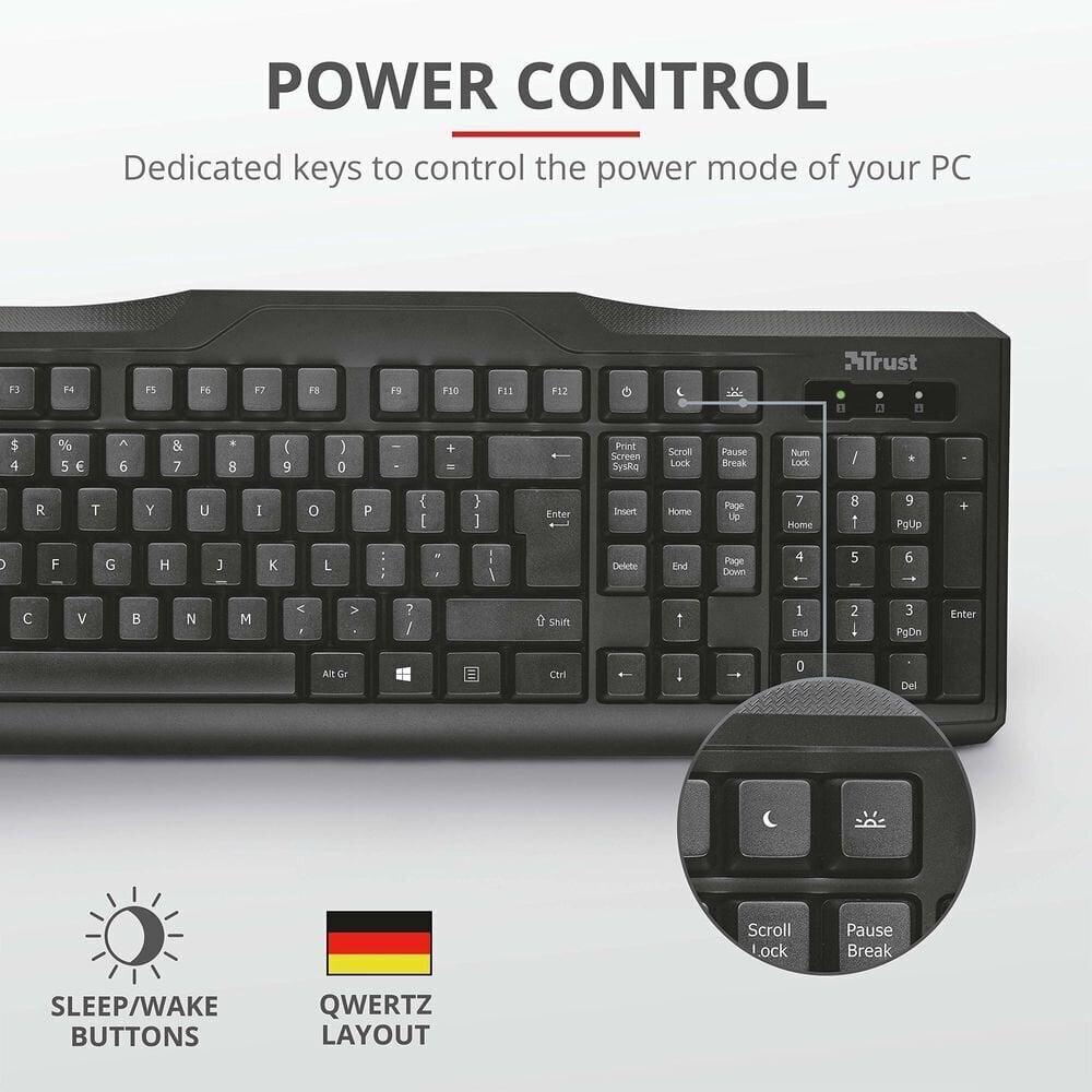 Saksakeelne Klaviatuur Trust ‎ClassicLine Keyboard QWERTZ (Renoveeritud B) hind ja info | Klaviatuurid | hansapost.ee
