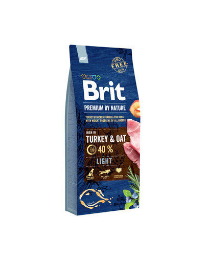 Brit Premium by Nature Light koeratoit 15 kg цена и информация | Koerte kuivtoit ja krõbinad | hansapost.ee