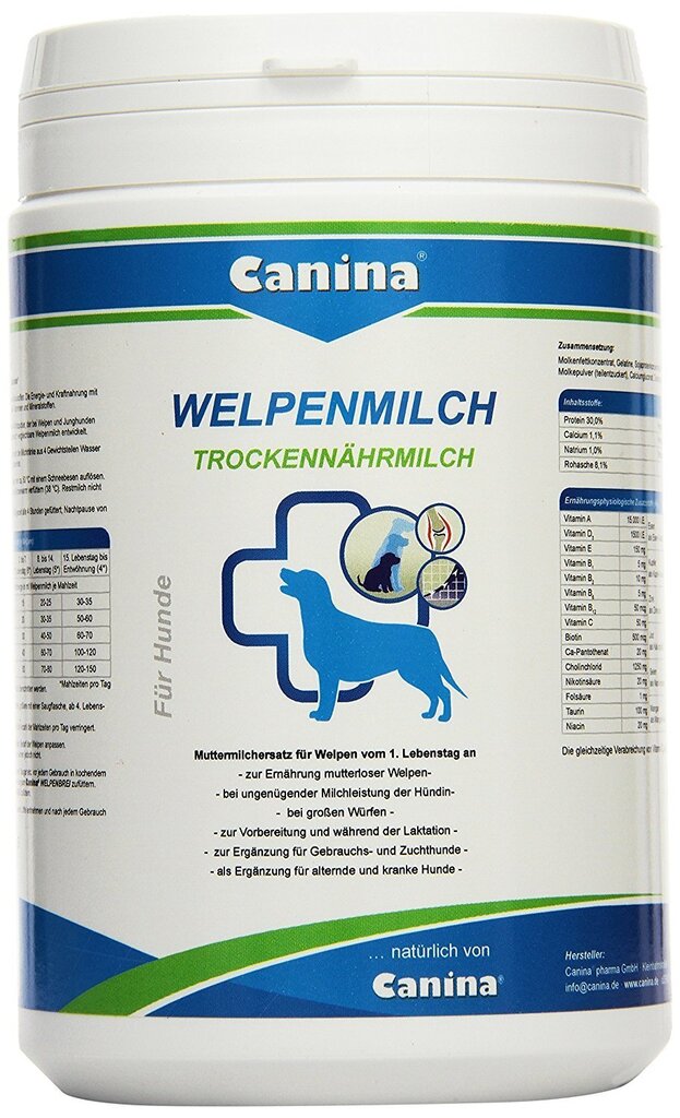 Piimaasendaja Canina Welpenmilch, 450 g цена и информация | Vitamiinid ja parasiiditõrje | hansapost.ee