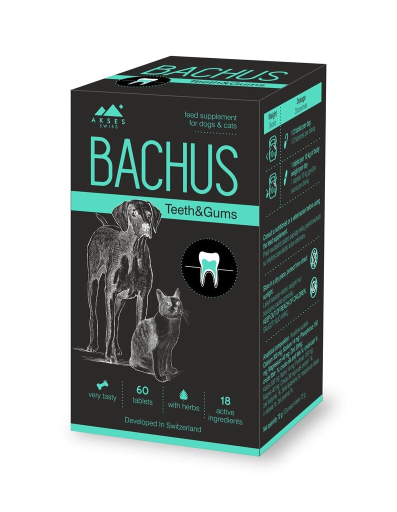 Toidulisand Bachus Teeth&Gum, 60 tbl. цена и информация | Vitamiinid ja parasiiditõrje | hansapost.ee