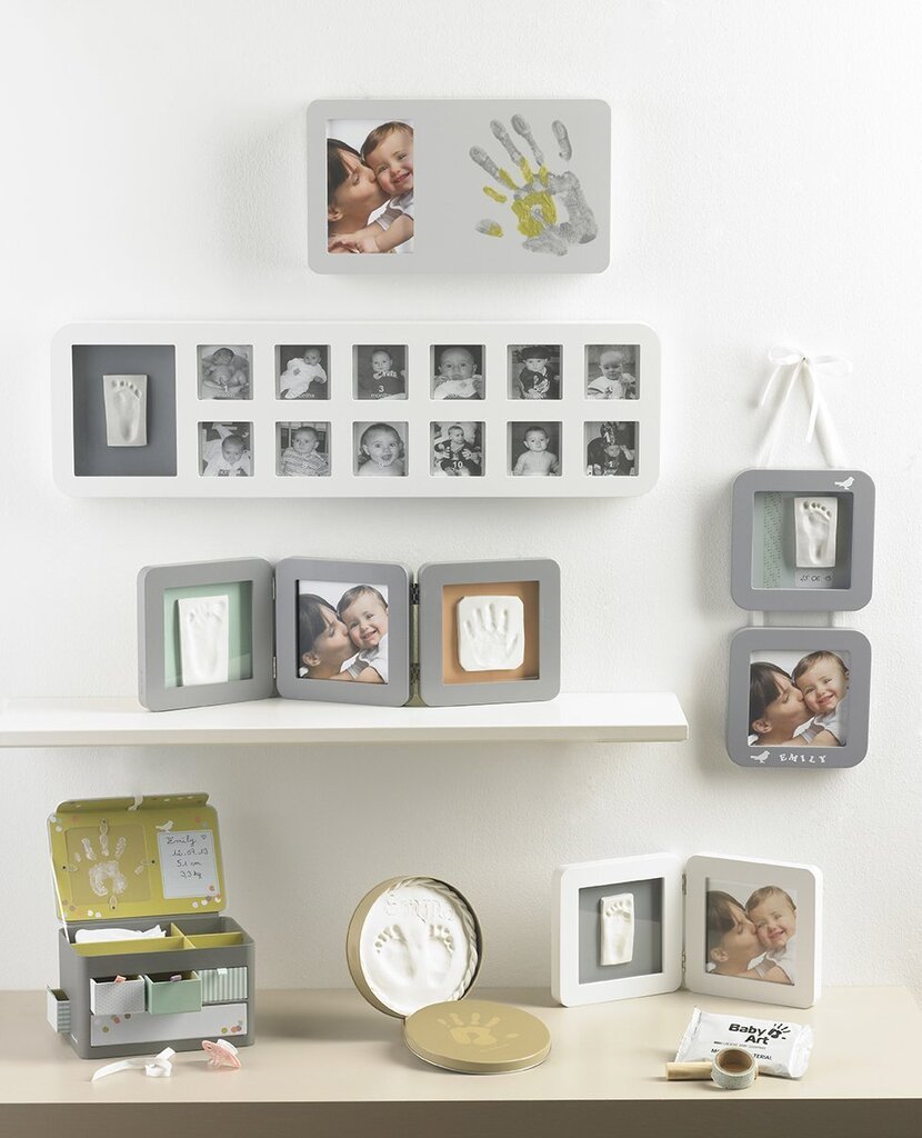Kolmekordne pildiraam Baby Art, Grey Pastel цена и информация | Beebide käe- ja jalatemplid ning käejäljendid | hansapost.ee