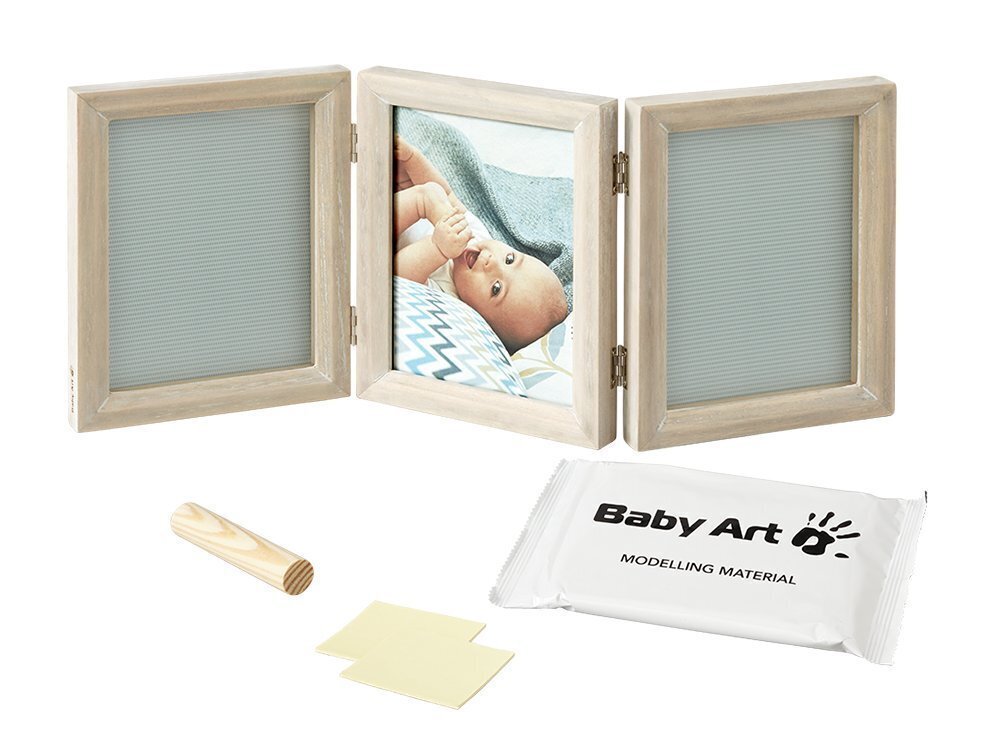 Baby Art Double Print Frame My baby Touch komplekts mazuļa pēdiņu/rociņu nospieduma izveidošanai, stormy цена и информация | Beebide käe- ja jalatemplid ning käejäljendid | hansapost.ee