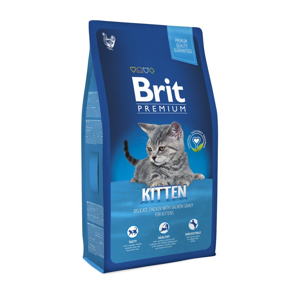 Brit Premium Cat Kitten Chicken kassitoit 300g цена и информация | Kassi kuivtoit ja kassikrõbinad | hansapost.ee