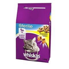 Whiskas Sterile сухой корм с курицей для стерилизованных кошек, 1.4 кг цена и информация | Сухой корм для кошек | hansapost.ee