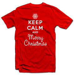 Мужская футболка "Keep calm Merry Christmas" цена и информация | Оригинальные футболки | hansapost.ee