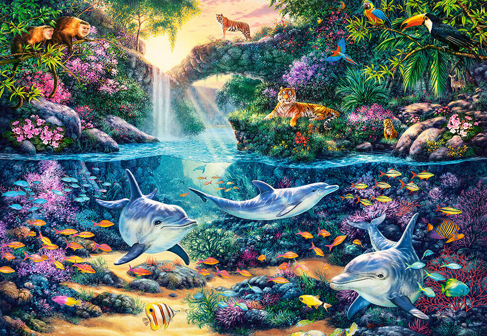 Pusle Puzzle Castorland, 1500 osa "Jungle Paradise" hind ja info | Pusled lastele ja täiskasvanutele | hansapost.ee