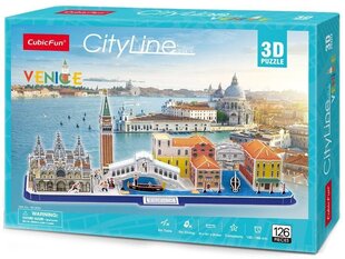 3D пазл CubicFun City Line Venezia 126 деталей цена и информация | Пазлы | hansapost.ee