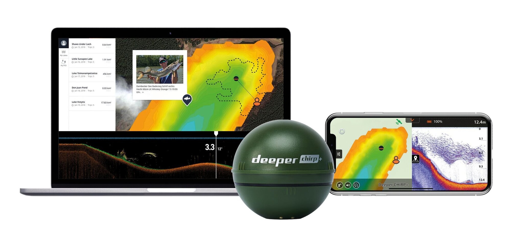 Sonar Deeper Smart Sonar CHIRP+ koos Wi-Fi ja GPS-iga, 3 kiirusega цена и информация | Nutiseadmed ja lisatarvikud | hansapost.ee