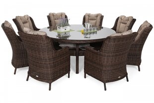Комплект уличной мебели Bristol 180, 8+1, темно-коричневый/бежевый цена и информация | Комплекты уличной мебели | hansapost.ee