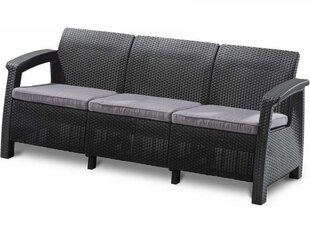 Aiadiivan Corfu Love Seat Max, must/hall hind ja info | Aiatoolid, rõdutoolid | hansapost.ee