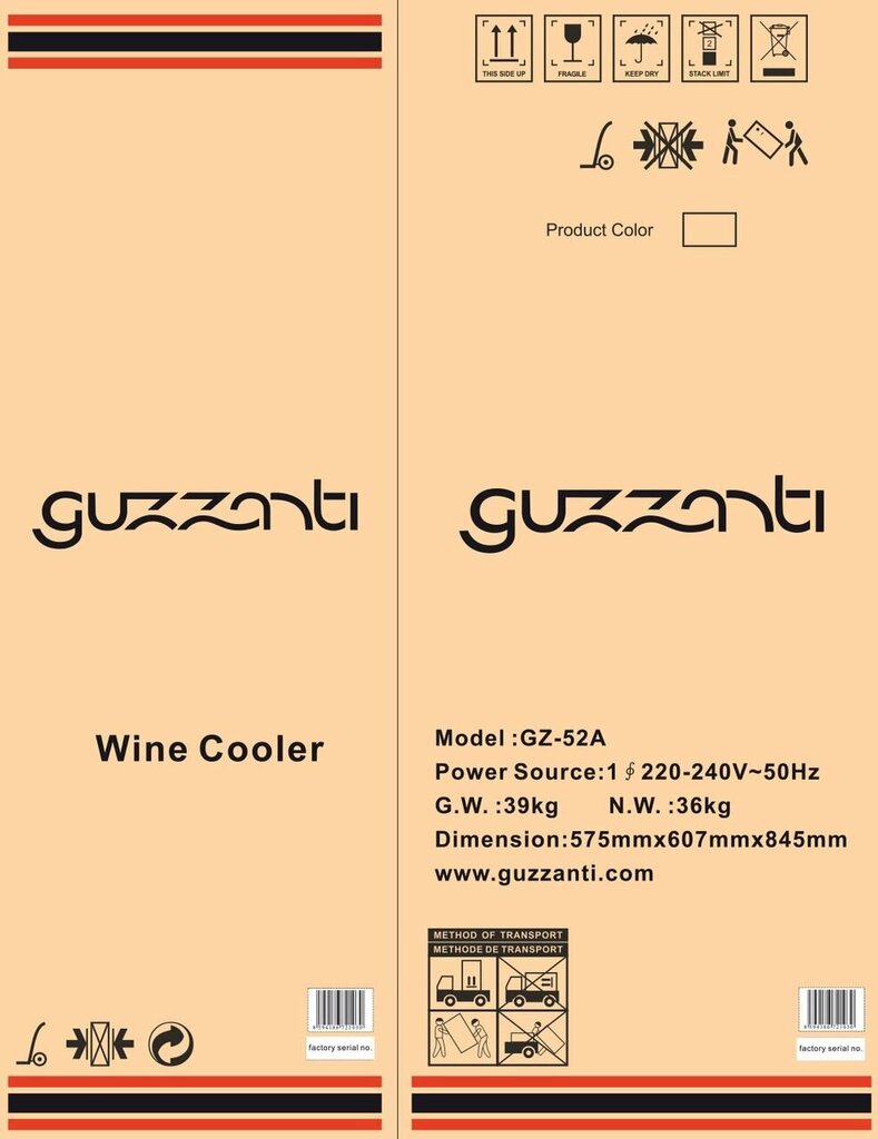 Guzzanti GZ-52A hind ja info | Veinikülmkapid | hansapost.ee