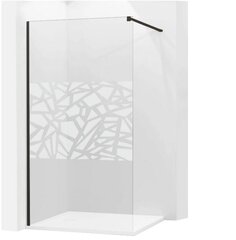 Стенка для душа Mexen Kioto, black/узорчатое стекло 70,80,90,100,110,120x200 см цена и информация | Душевые двери и стены | hansapost.ee