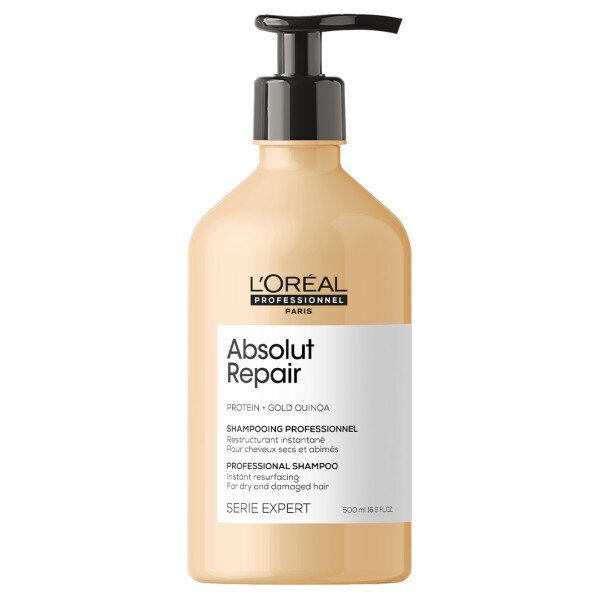 Šampoon kahjustatud juustele L'Oreal Serie Expert Absolut Repair Gold Quinoa 500 ml цена и информация | Šampoonid | hansapost.ee