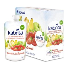 Õuna-banaani-maasika püree kitsepiimaga Kabrita, alates 6. elukuust, 100 g x 6 цена и информация | Пюре | hansapost.ee