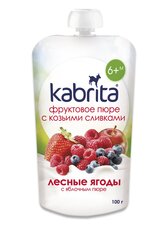 Püree õuna, metsamarjade ja kitsepiimaga Kabrita, alates 6. elukuust, 100g x6 karbis цена и информация | Kabrita Товары для детей и младенцев | hansapost.ee