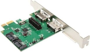 InLine PCIe x1 na 2 x SATA 6G / 2x eSATA 6G (76696B) hind ja info | Regulaatorid | hansapost.ee
